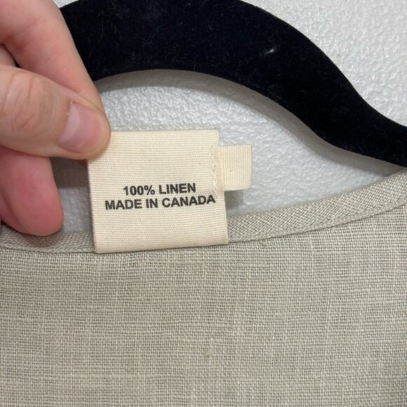 Beaton 100% Linen Beige Short Sleeve Chore Jacket - Size XS - Picture 4 of 6
